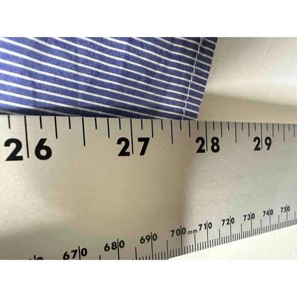 City Chic Blouse Womens Size XL Off The Shoulder Blue Striped Puffy Sleeves - Picture 7 of 8